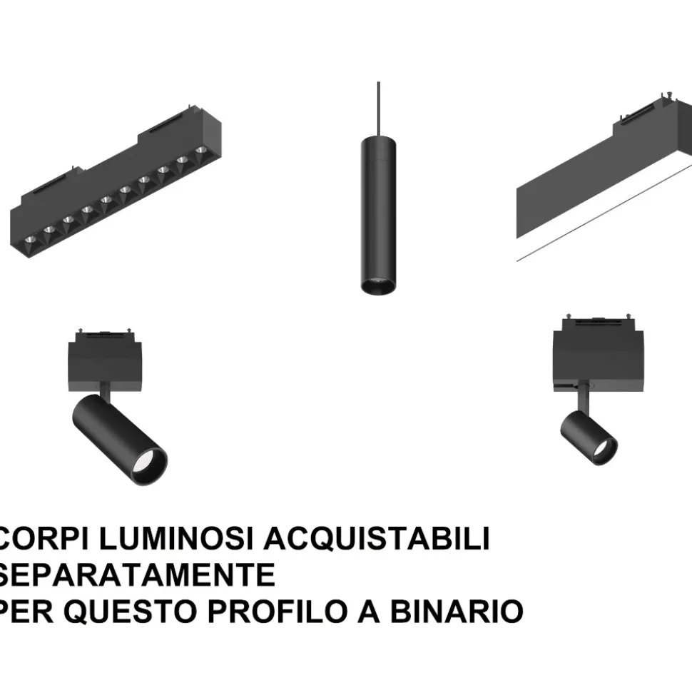 Arca ideal lux binario da incasso monofase nero 1mt 48v