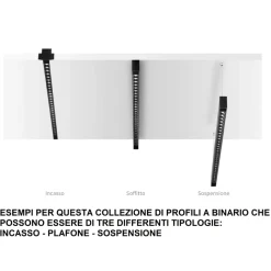 Arca ideal lux binario plafone monofase 1mt nero