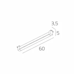 Argo modulo led 60cm nero 3000k per binario monofase