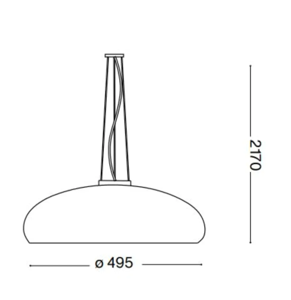 Aria sp1 ideal lux lampadario da cucina moderna cupola vetro bianco schiacciata