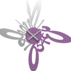 Armonico orologio moderno da parete legno grigio viola