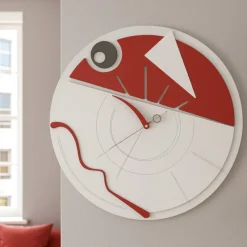 Art-o orologio da parete moderno rubino bianco grigio in legno