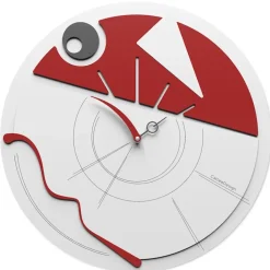 Art-o orologio da parete moderno rubino bianco grigio in legno