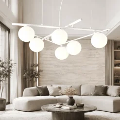 Atlas sp6 ideal lux lampadario per soggiorno bianco sfere vetro