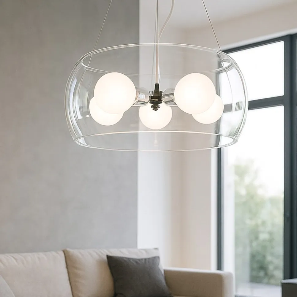 Audi10 sp5 fume' ideal lux lampadario di vetro per soggiorno moderno