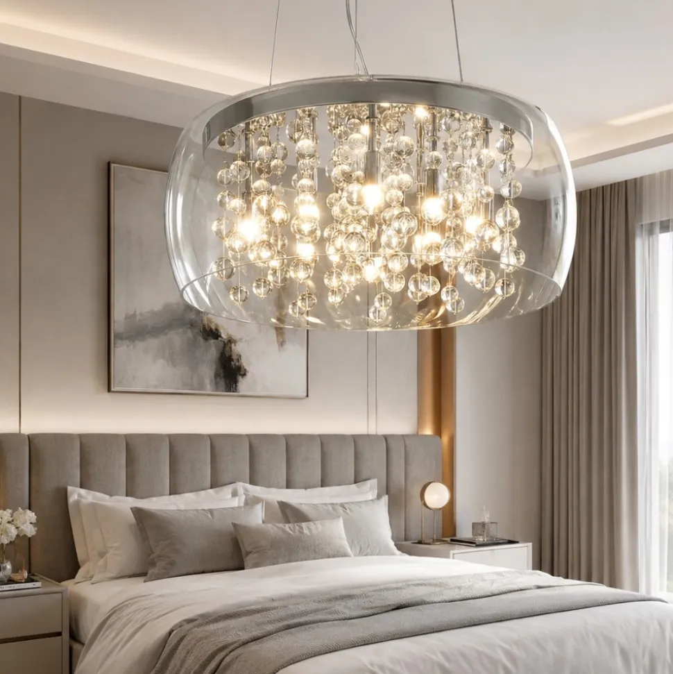 Audi80 sp8 ideal lux lampadario per camera da letto vetro trasparente
