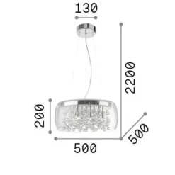 Audi80 sp8 ideal lux lampadario per camera da letto vetro trasparente