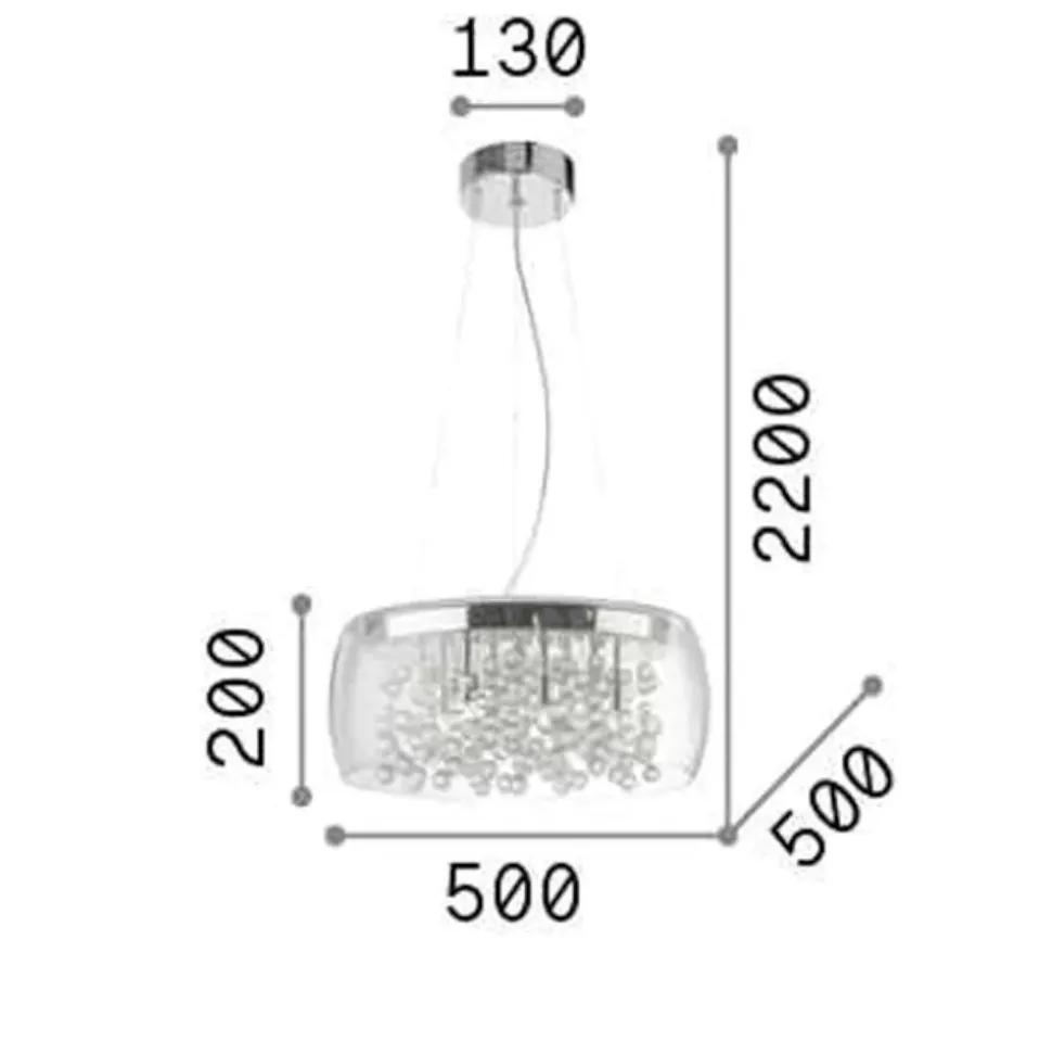 Audi80 sp8 ideal lux lampadario per camera da letto vetro trasparente
