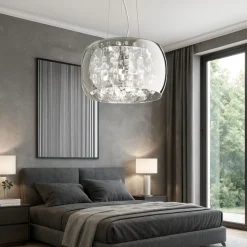 Audi-80 sp5 ideal lux lampadario stanza da letto vetro cristallo fume'