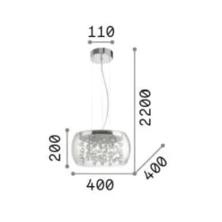 Audi-80 sp5 ideal lux lampadario stanza da letto vetro cristallo fume'