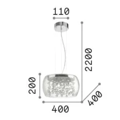 Audi80 sp5 lampadario stanza da letto sfere in vetro ideal lux