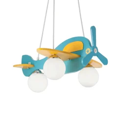 Avion sp3 lampadario per camera da letto aeroplano azzurro ideal lux