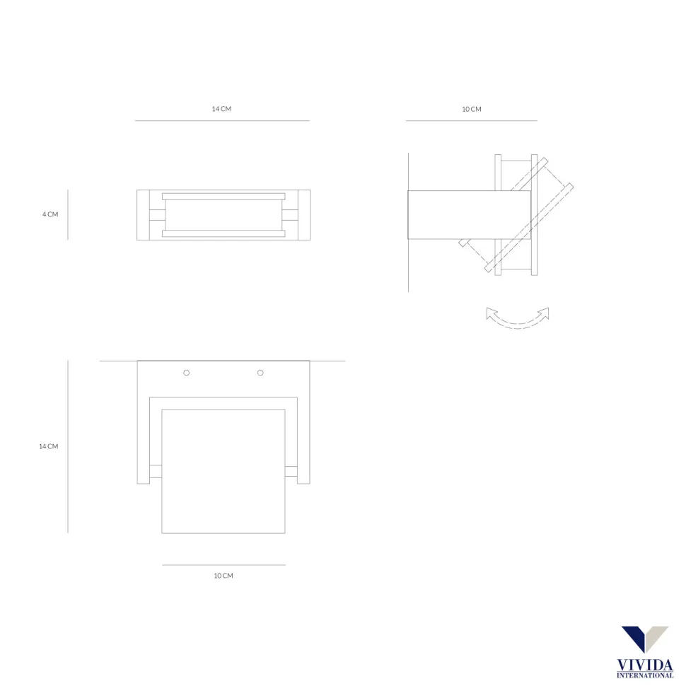 Axella vivida applique led 3000k nero orientabile moderna