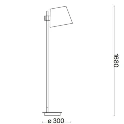 Axel pt1 ideal lux lampada da terra di legno paralume bianco