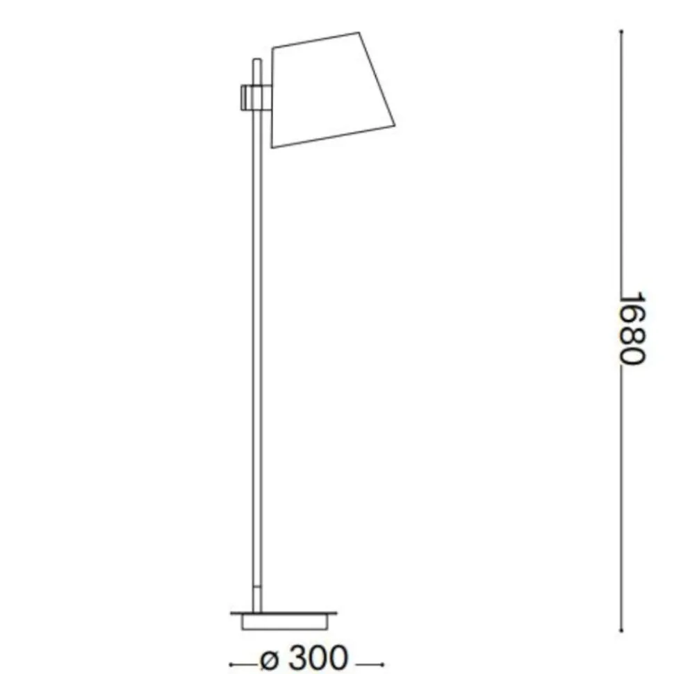 Axel pt1 ideal lux lampada da terra di legno paralume bianco