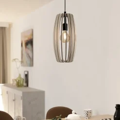 Bajazzara eglo lampada a sospensione per isola cucina in legno grigio
