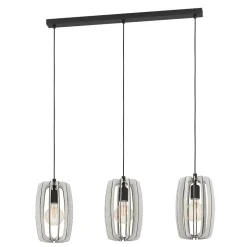 Bajazzara eglo lampadario per cucina 3 luci con portalampada in legno