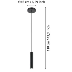 Balamorta z eglo lampada a sospensione per isola cucina cilindrica led rgb 2700k a 6500k