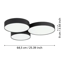 Barbano z eglo plafoniera moderna paralumi in tessuto led rgb da 2700k a 6500k