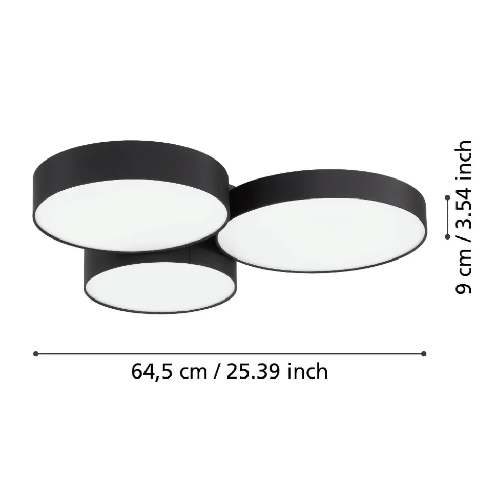 Barbano z eglo plafoniera moderna paralumi in tessuto led rgb da 2700k a 6500k