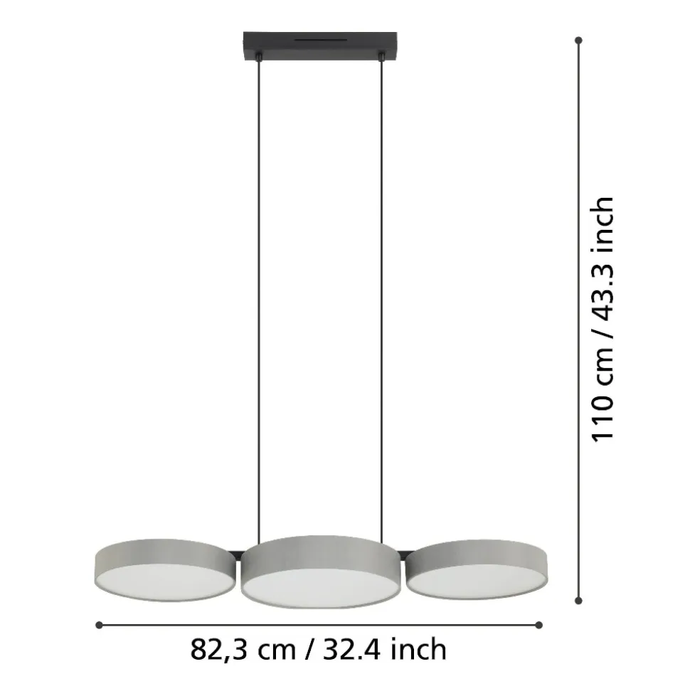 Barbano z eglo lampadario da cucina 3 luci led rgb da 2700k a 6500k