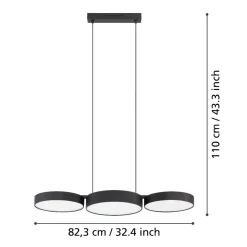 Barbano z eglo lampadario per tavolo cucina moderna led rgb da 2700k a 6500k
