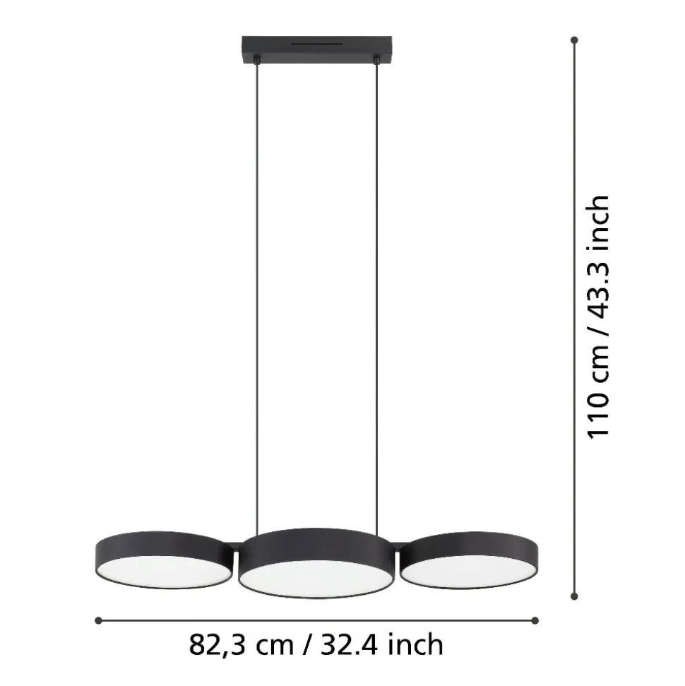 Barbano z eglo lampadario per tavolo cucina moderna led rgb da 2700k a 6500k