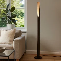 Barbotto eglo lampada da terra cilindrica nera moderna gu10 led 3000k
