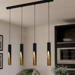 Barbotto eglo lampadario moderno dorato nero per tavolo soggiorno