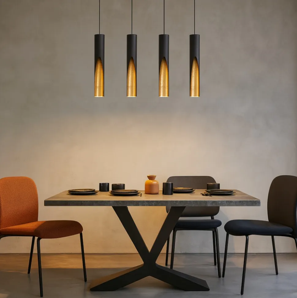Barbotto eglo lampadario moderno dorato nero per tavolo soggiorno