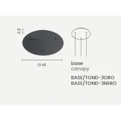 Base per sospensioni multipla ondaluce canopy variante oro