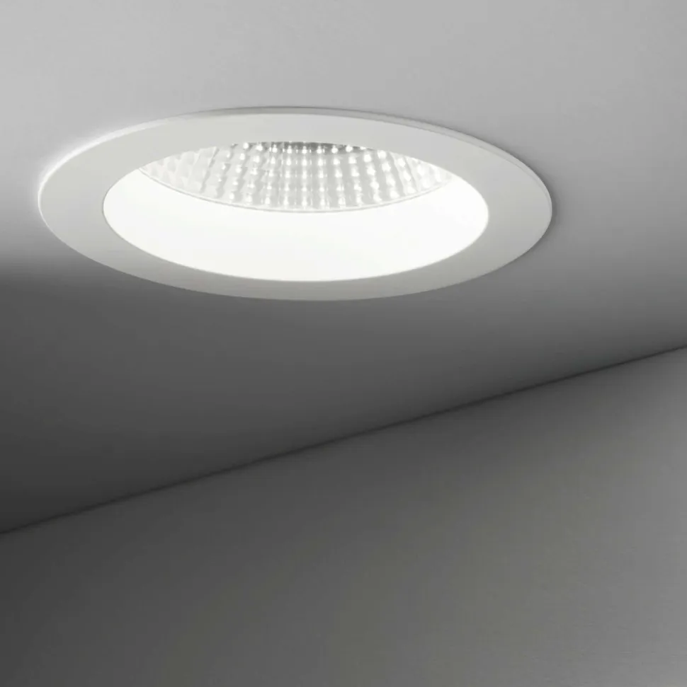 Basic ideal lux faretto a led da incasso rotondo 15w 3000k per controsoffitto 220v