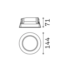 Basic ideal lux faretto a led da incasso rotondo 15w 3000k per controsoffitto 220v