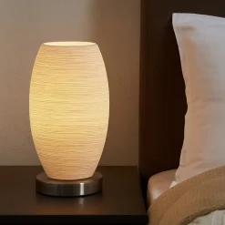 Batista 3 eglo abat-jour lampada da comodino in vetro rigato