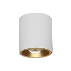Baton linea light faretto led cilindrico da soffitto bianco oro 7.3w 4000k