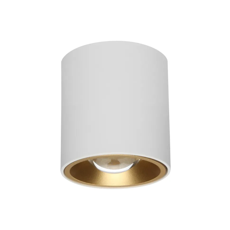 Baton linea light faretto led cilindrico da soffitto bianco oro 7.3w 4000k