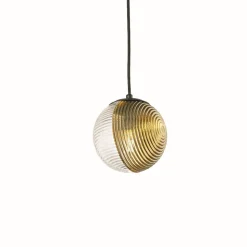 Bella ondaluce lampada a sospensione vetro decorato oro