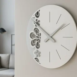 Big merletto orologio da parete legno bianco grigio