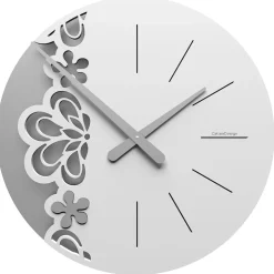 Big merletto orologio da parete legno bianco grigio
