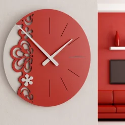 Big merletto orologio da parete moderno legno colore rubino