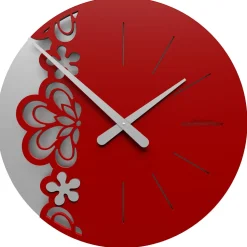 Big merletto orologio da parete moderno legno colore rubino