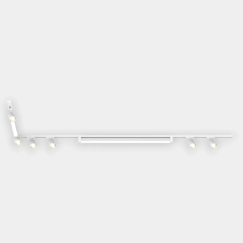 Binario angolare con spot orientabili monofase bianco modulo led 3000k