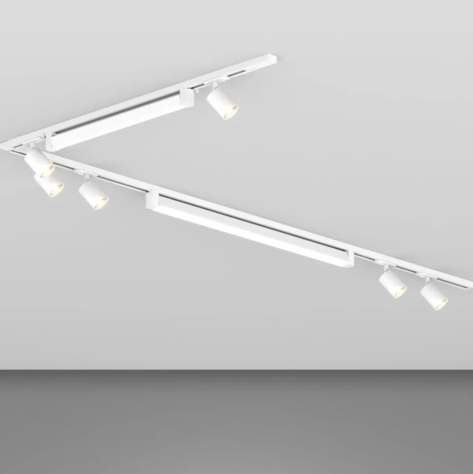 Binario angolare con spot orientabili monofase bianco modulo led 3000k