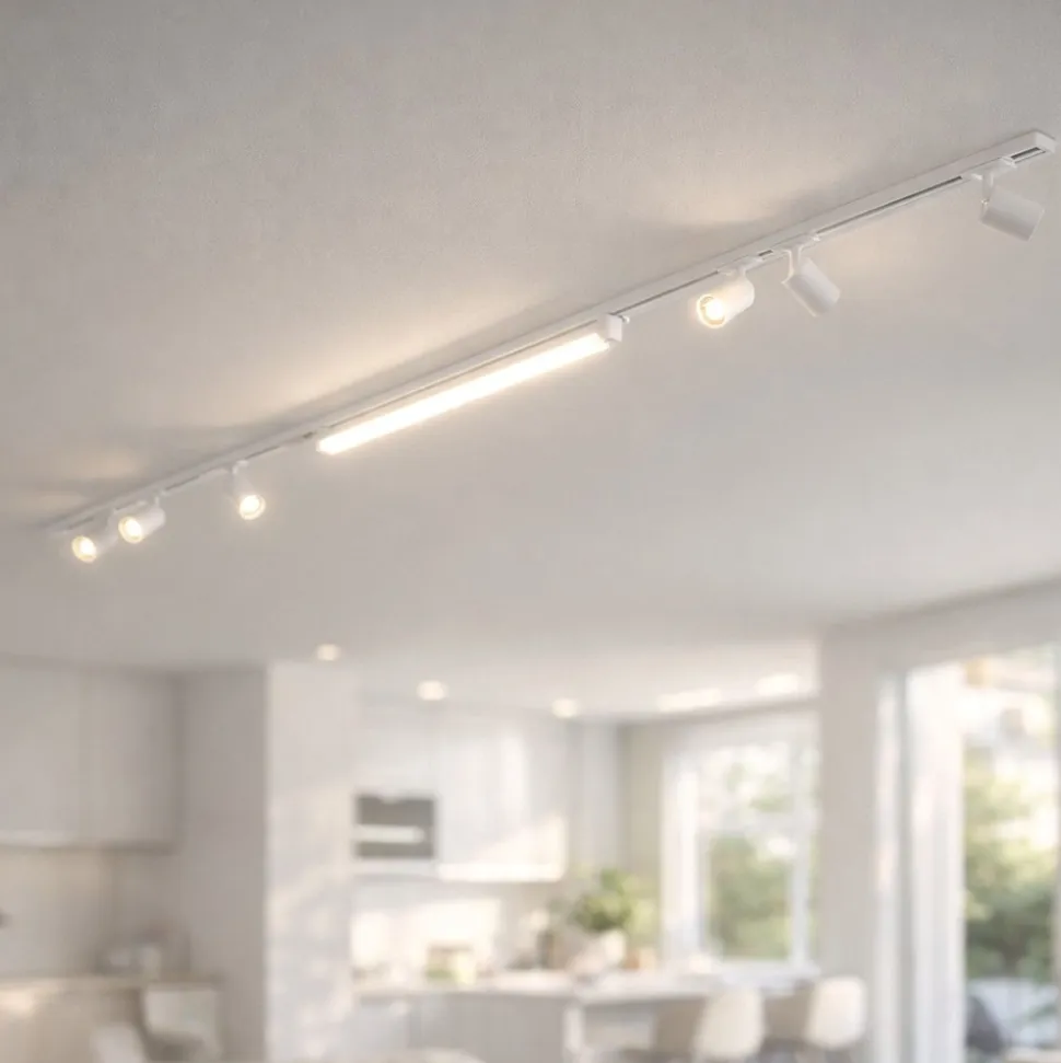 Binario bianco con spot orientabili monofase modulo led 40w 3000k