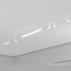Binario bianco con spot orientabili monofase modulo led 40w 3000k