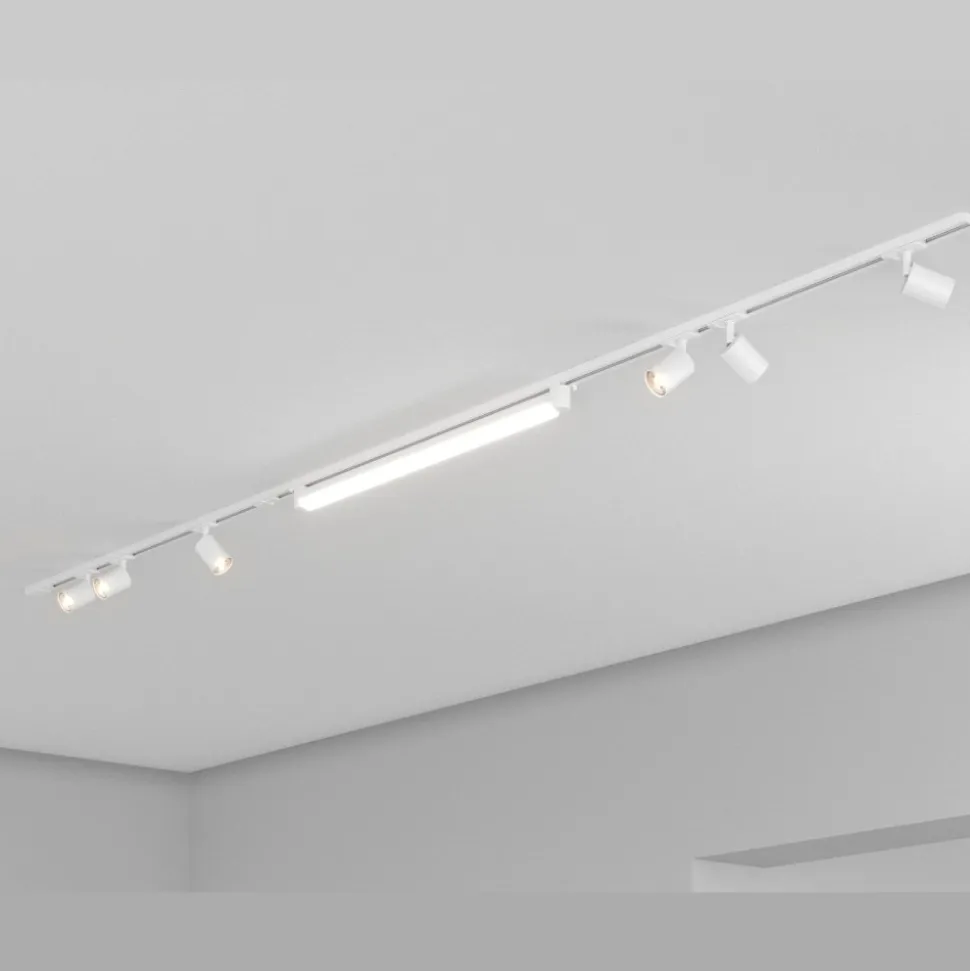 Binario bianco con spot orientabili monofase modulo led 40w 3000k