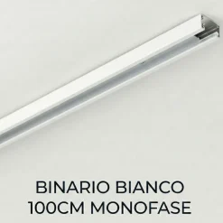 Binario monofase 1mt bianco con tappo e connettore