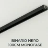 Binario nero monofase 1mt con alimentazione laterale