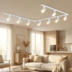 Binario trifase bianco 220v con spot gu10 led orientabili