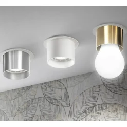 Birba linea light bianco faretto gu10 da incasso tondo sporgente